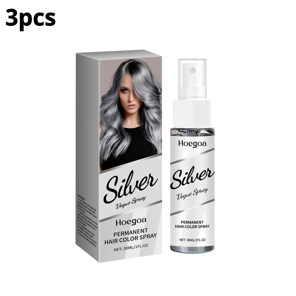 Long-Lasting Nourishing Hair Color Spray with Plant Extracts 30ml & 3pcs Set