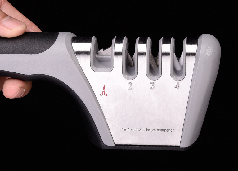 Handheld Knife Sharpener with Fixed-Angle Multi-Section Design - Modern Kitchen Tool