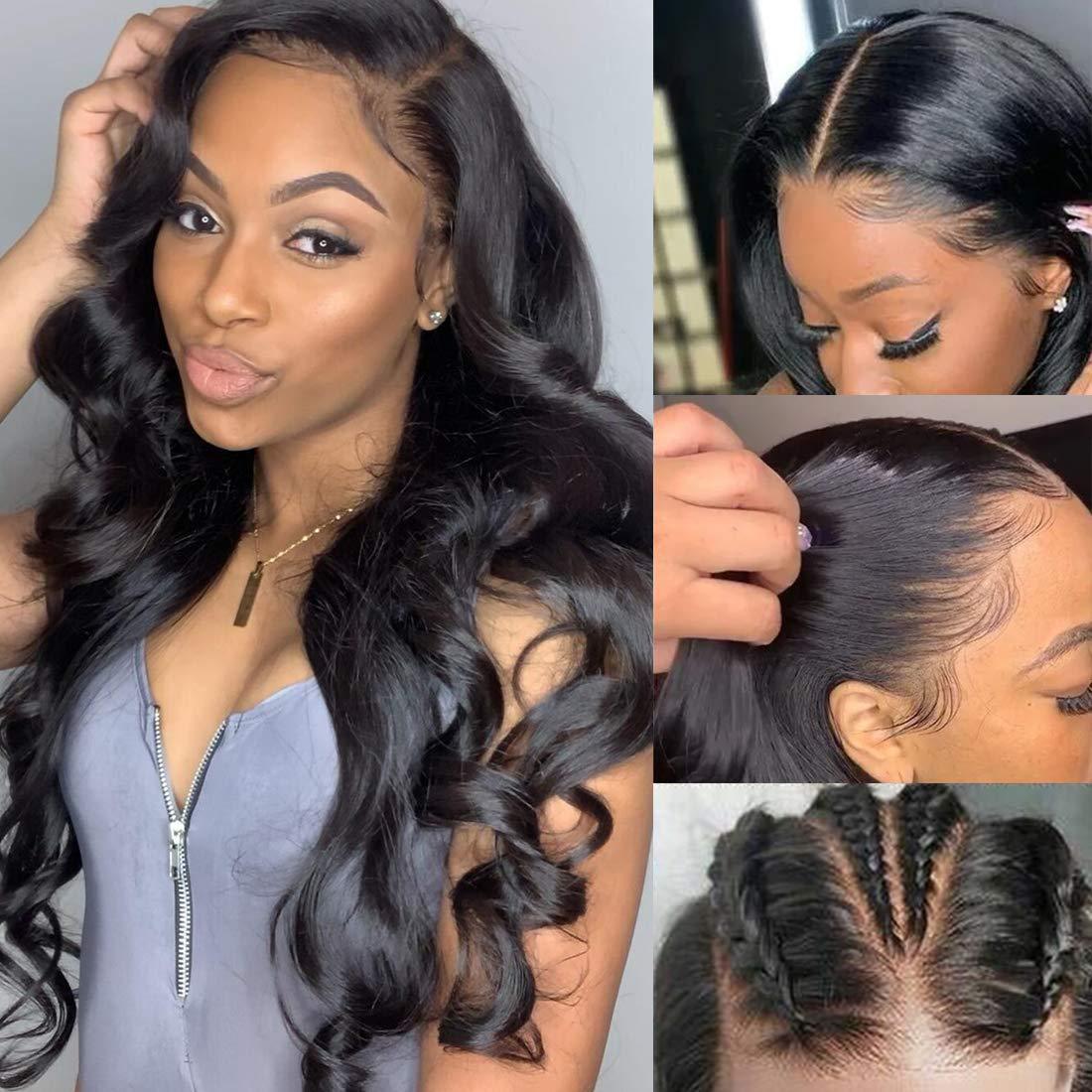 Women's Curly Synthetic Wig with Lace Front - Black, Medium Length, Multiple Sizes