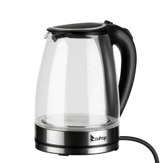1.8L Electric Glass Kettle with Blue LED, Auto Shut-Off, 1500W