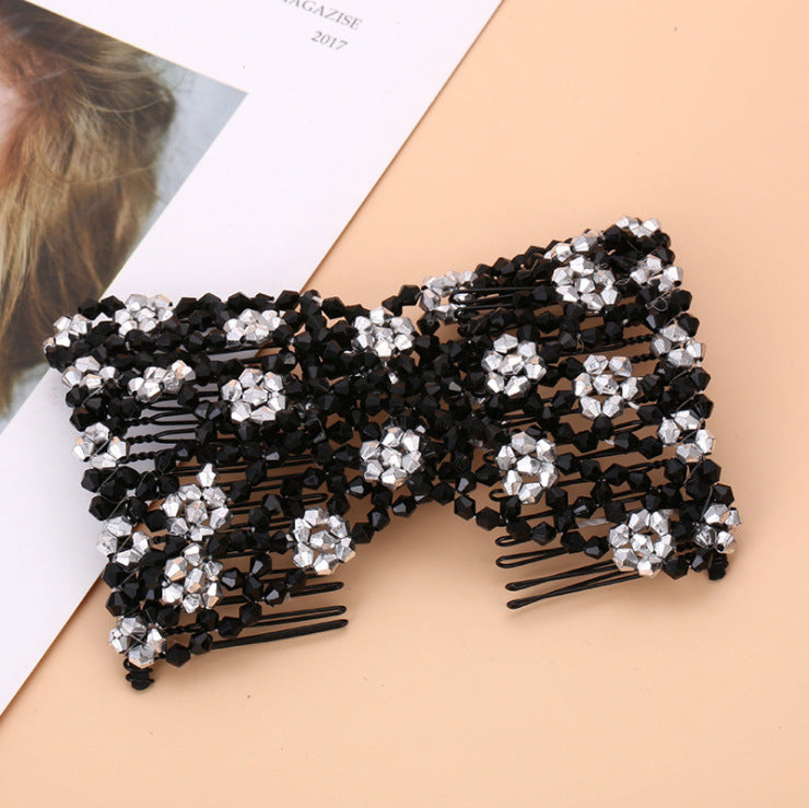 20-Tooth Beaded Hair Comb - Electroplated Alloy