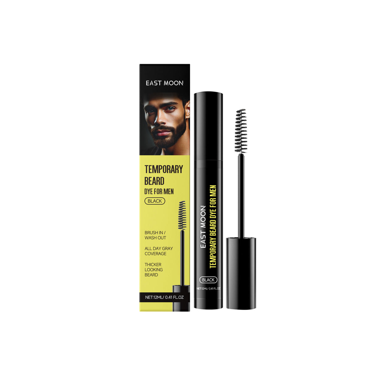 Men's Beard & Eyebrow Dye - Black, 12ml
