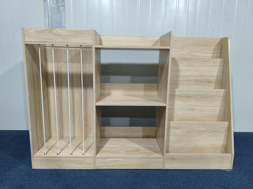 3-in-1 Kids Bookshelf and Toy Storage - Natural