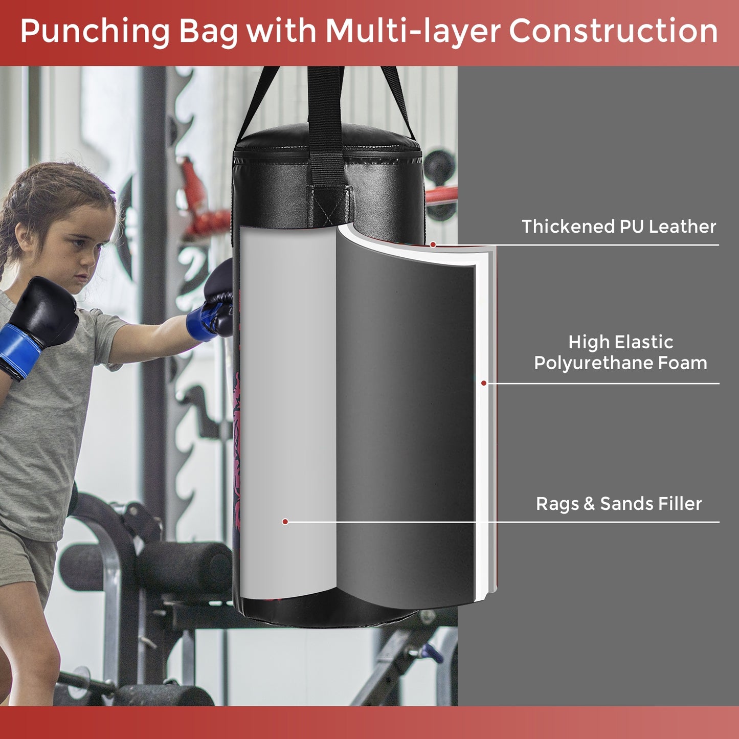 Kids Boxing Set with Gloves, Punch Bag & Skipping Rope