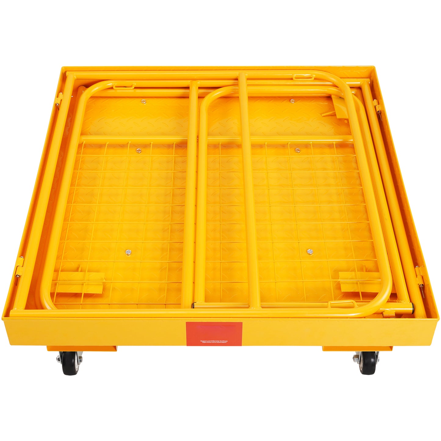 Forklift Safety Cage 1200 Lbs Load Capacity Folding Work Platform with Lockable Swivel Wheels