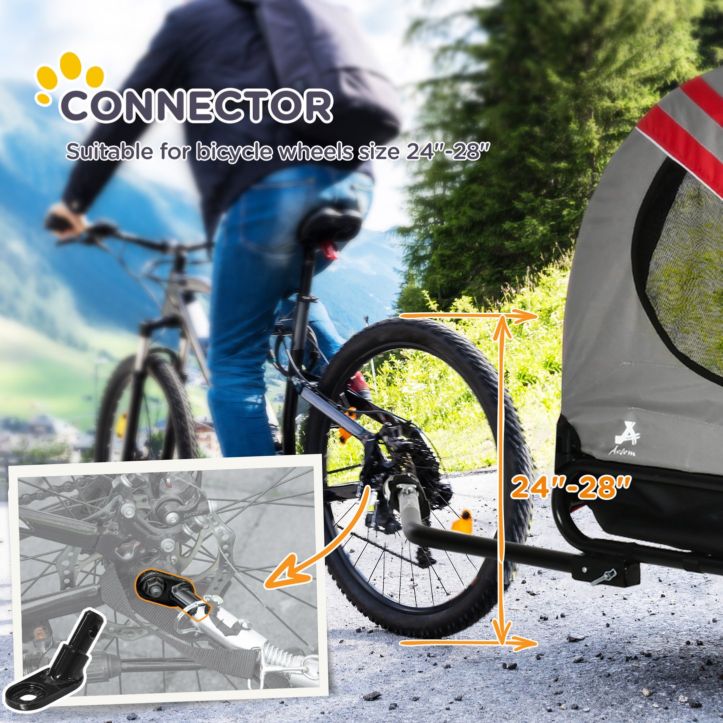 2-in-1 Pet Bicycle Trailer & Stroller for Small Medium Dogs - Weather-Resistant Red