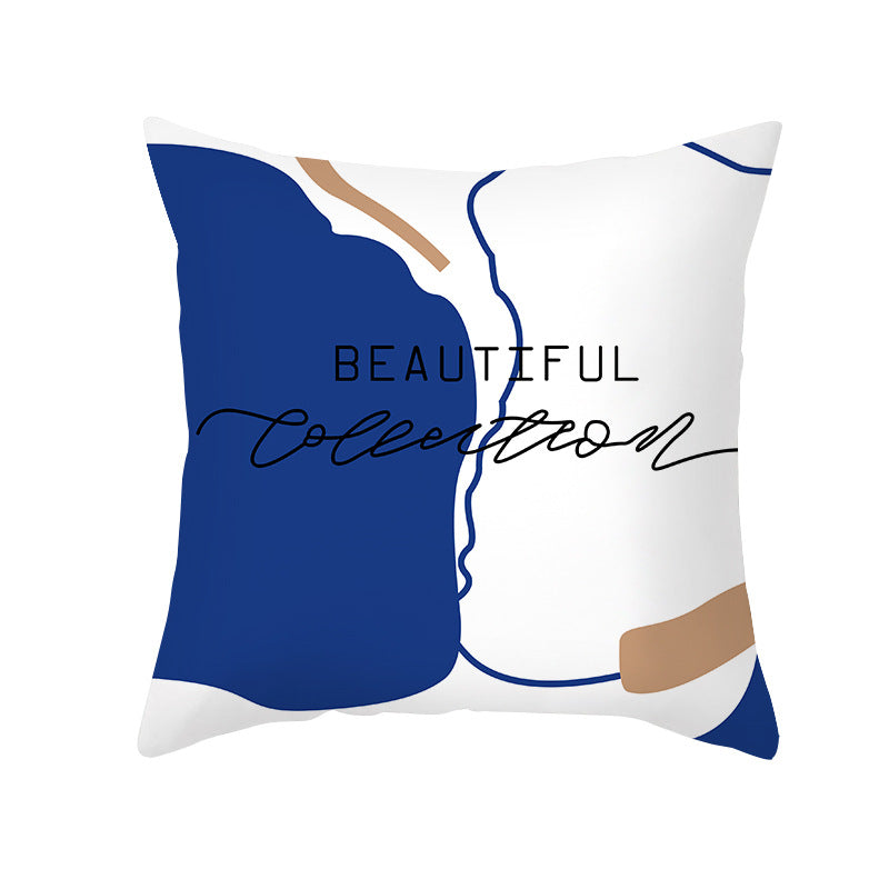 Abstract Art Cushion Cover 45x45cm - Soft Plush Nordic Style Sofa Pillowcase