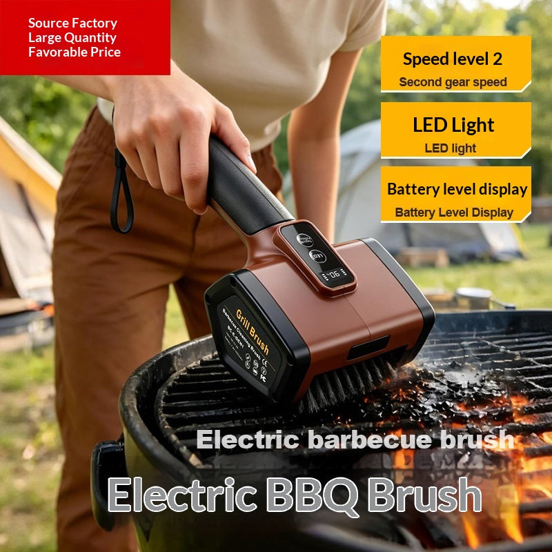 Outdoor BBQ Grill Brush Set with 2 Replaceable Heads - Portable Kitchen Tool
