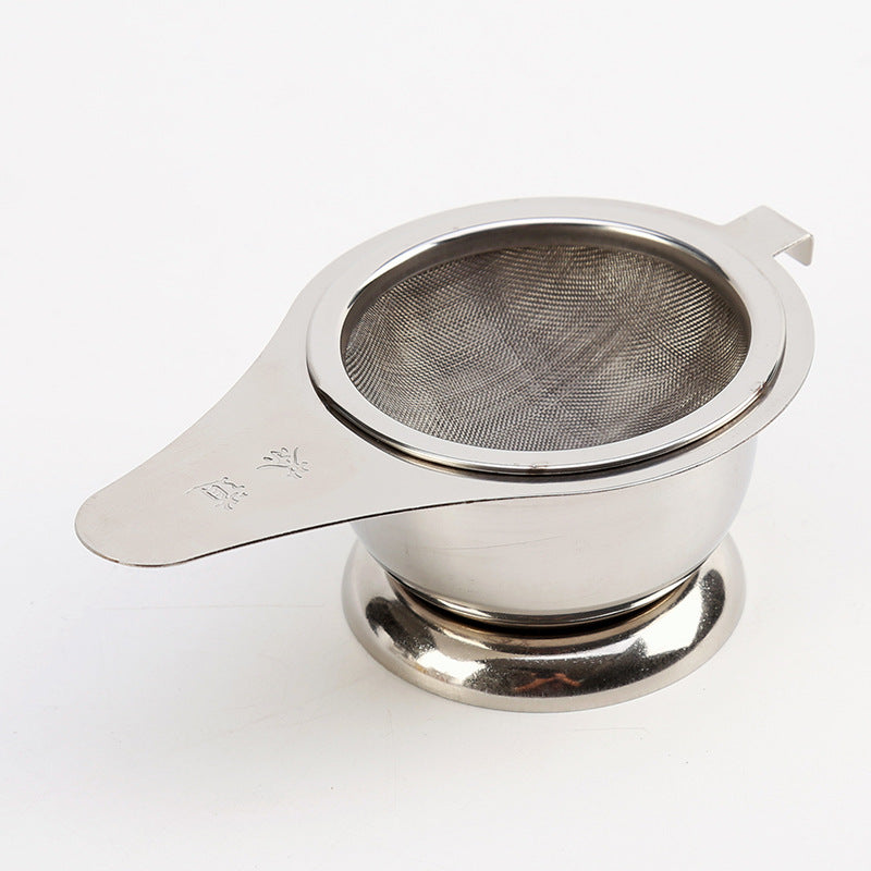 Stainless Steel Tea Strainer with Bracket Chinese Style Kitchen Utensil