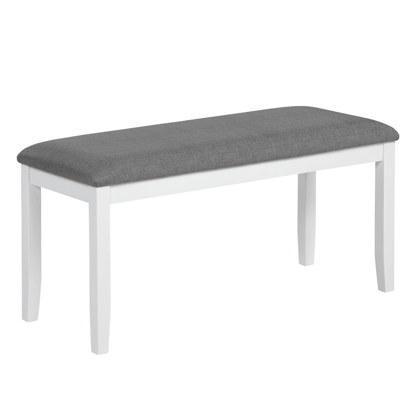6-Piece Dining Set with Rectangular Table, Chairs & Bench - Grey & White