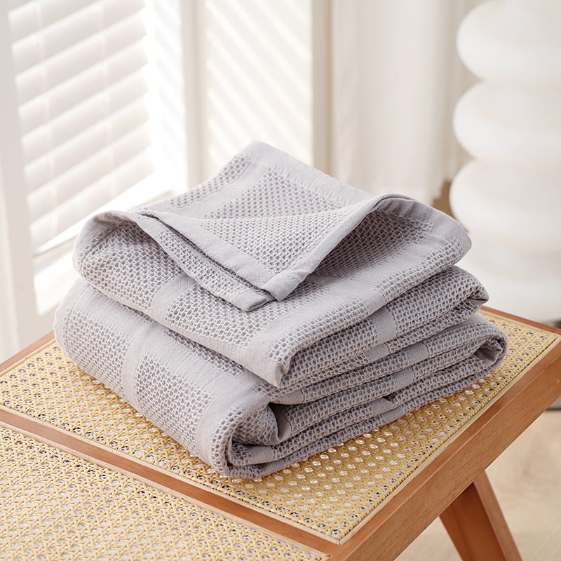 Children's Pure Cotton Waffle Gauze Blanket - Lightweight Bed Covering