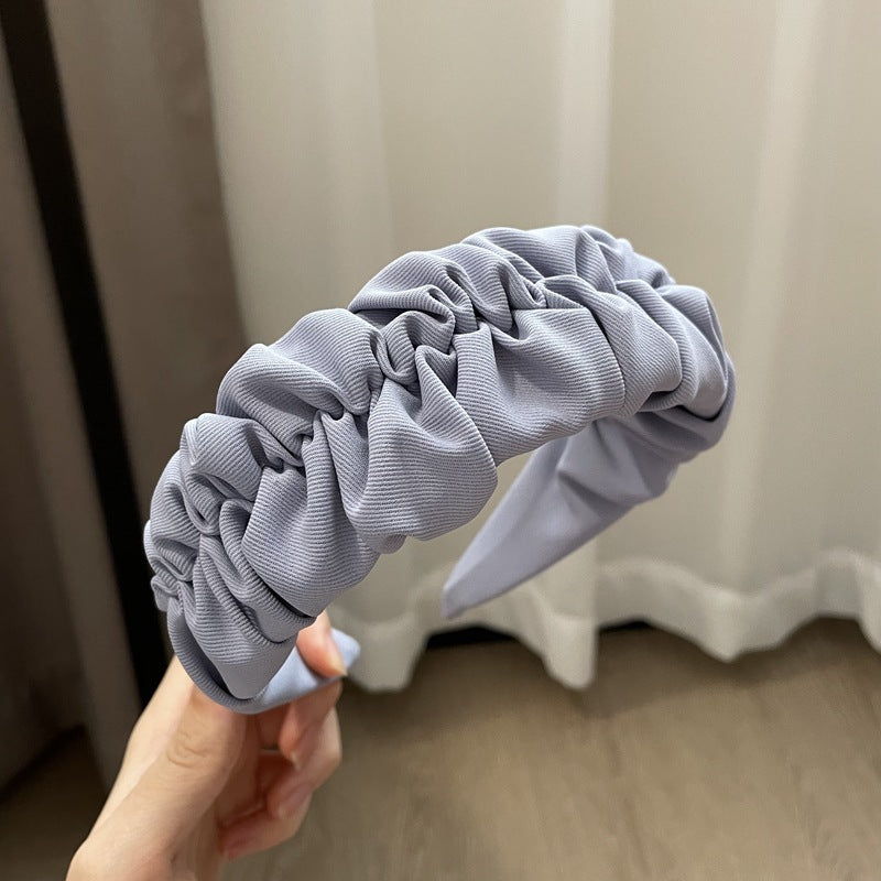 Vintage Pleated Wide Edge Hair Band - Retro Hair Accessories for Women