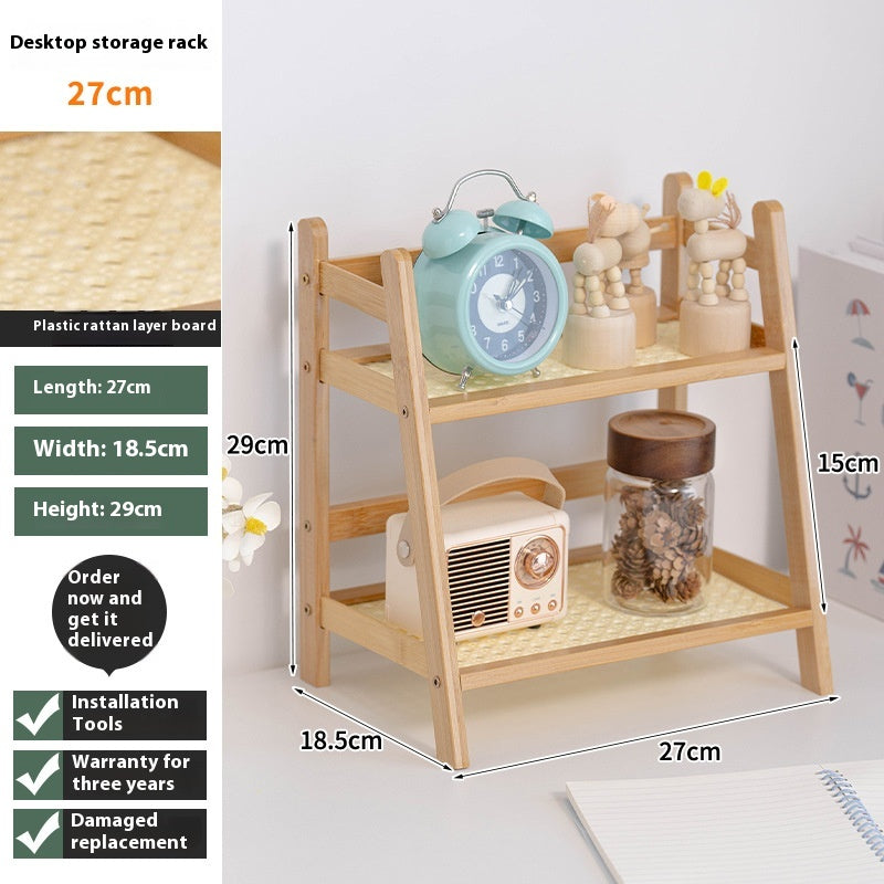 Bamboo Multi-Layer Storage Rack for Guest Rooms - 2 Layers