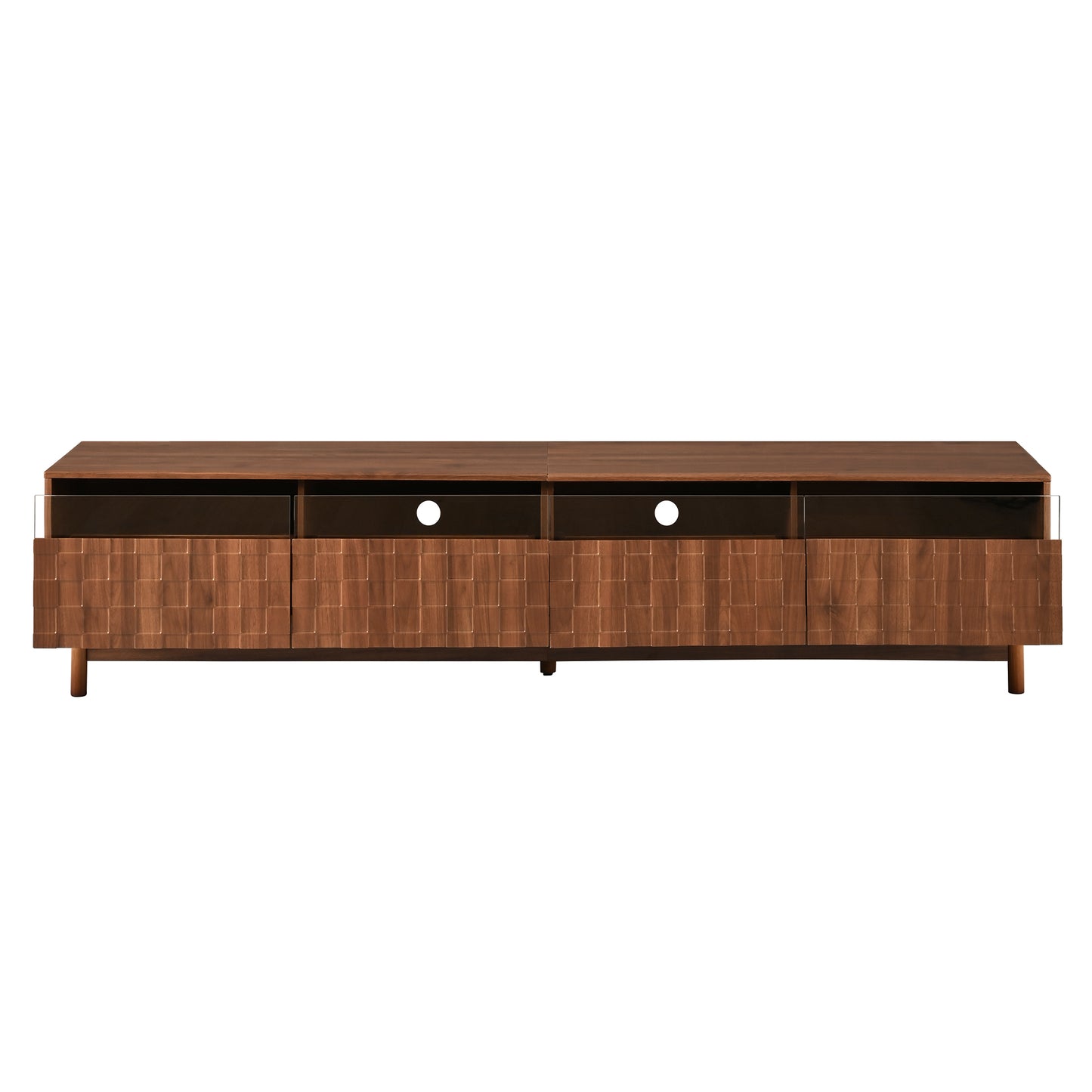 78 Inch TV Stand for Living Room - Modern Entertainment Center with LED Lights and Glass Drawers