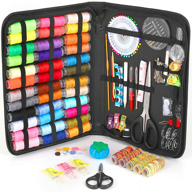 Colorful Thread Sewing Kit with Storage Bag 205PCS Set for Crafts & Repairs