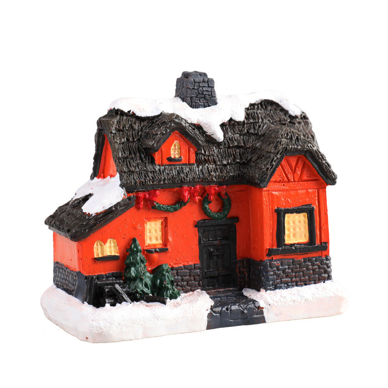 Christmas Small House Micro Landscape Resin Decorations - Festive Holiday Decor