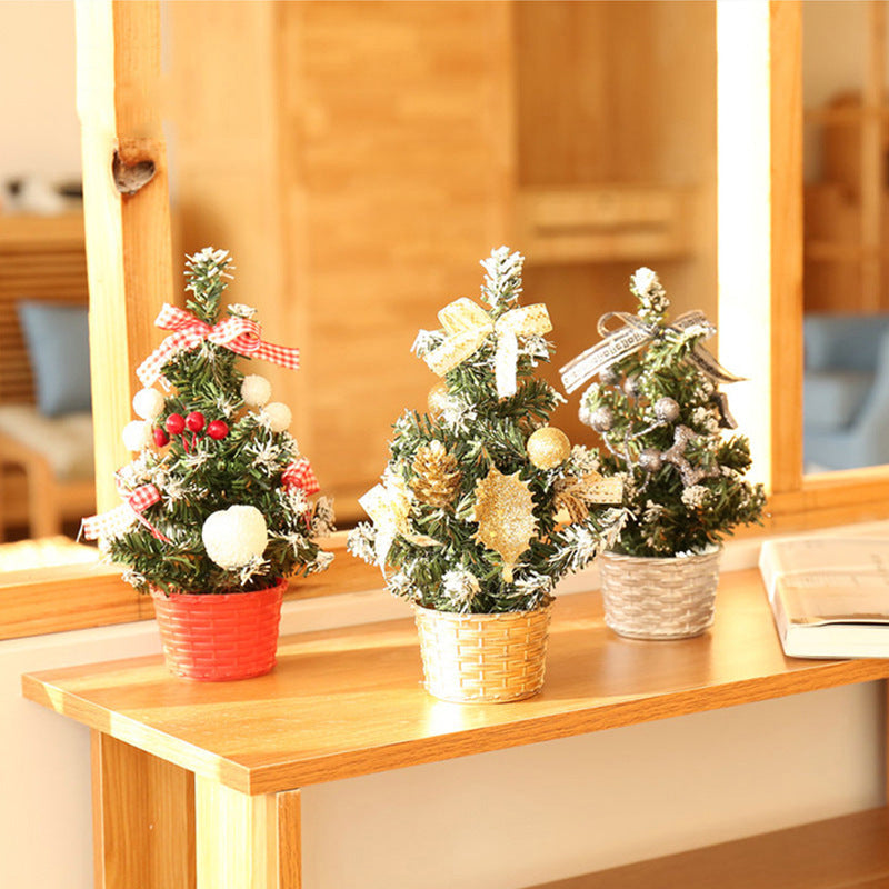 Mini Christmas Tree LED Lights Decoration - PVC Desktop Ornaments