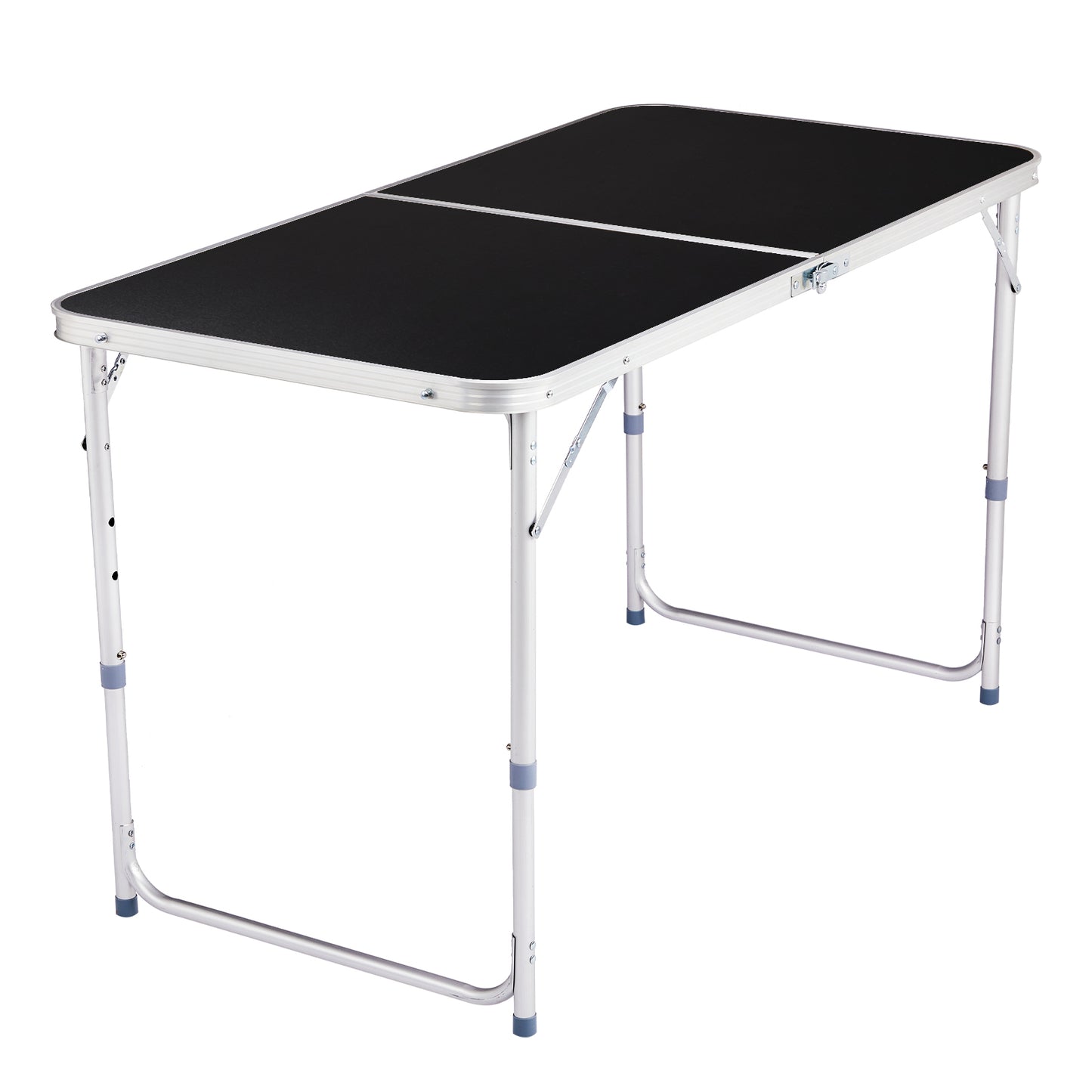 4FT Portable Aluminum Folding Table - Black