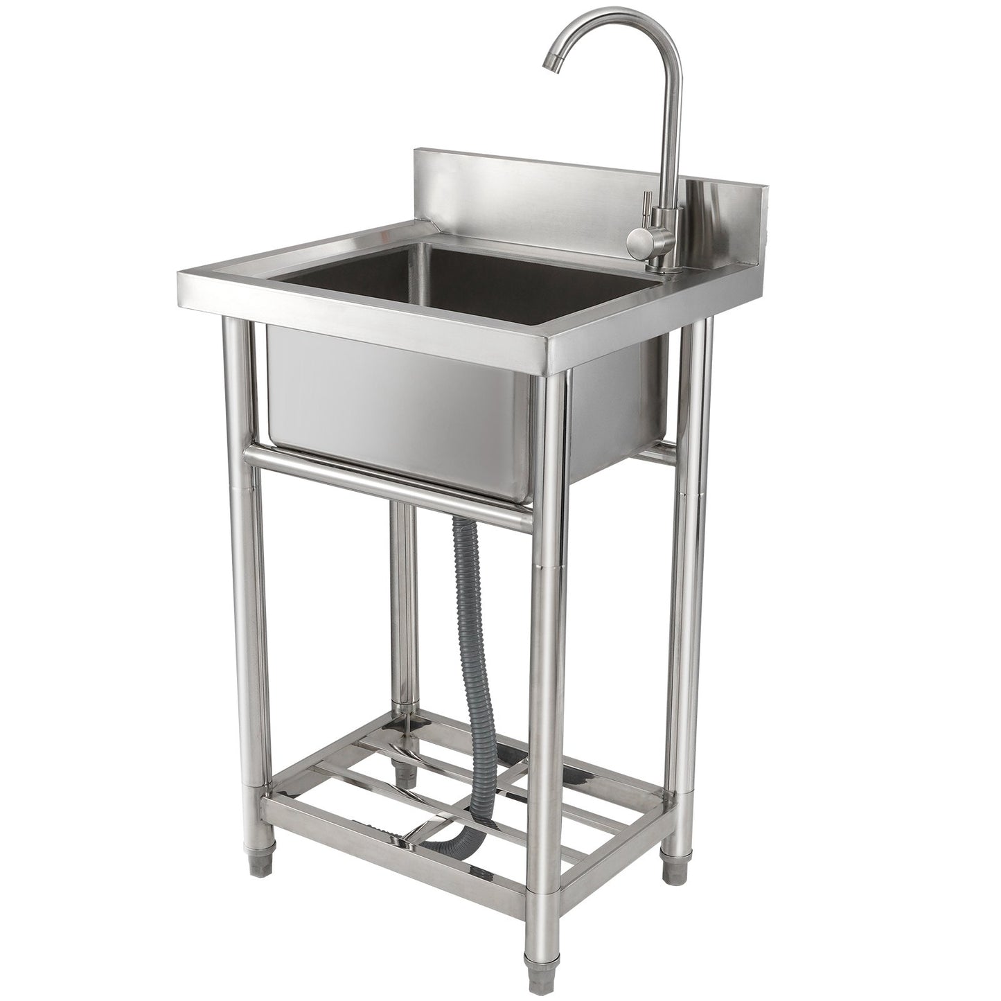 Stainless Steel Utility Sink with Faucet - 16 x 13 x 8.7 In