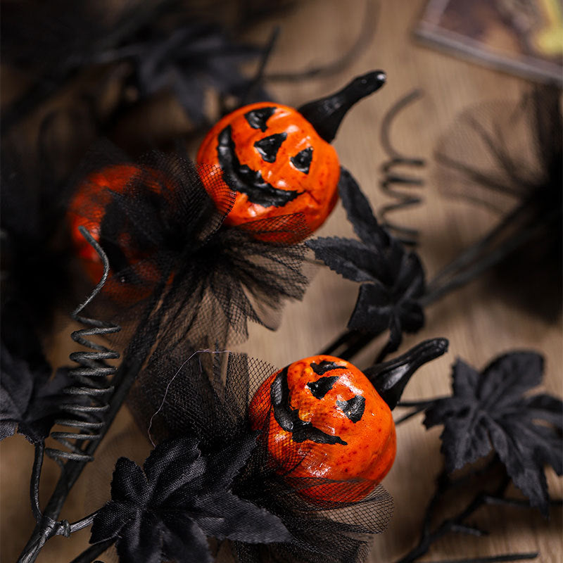 Black Halloween Pumpkin Twig Decoration for Festive & Party Decor