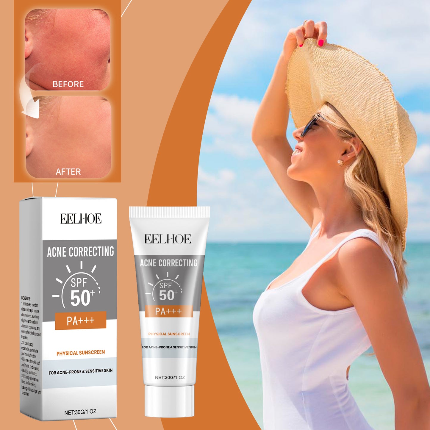 Hydrating Facial Sunscreen - Moisturizing UV Protection & Anti-Aging Care
