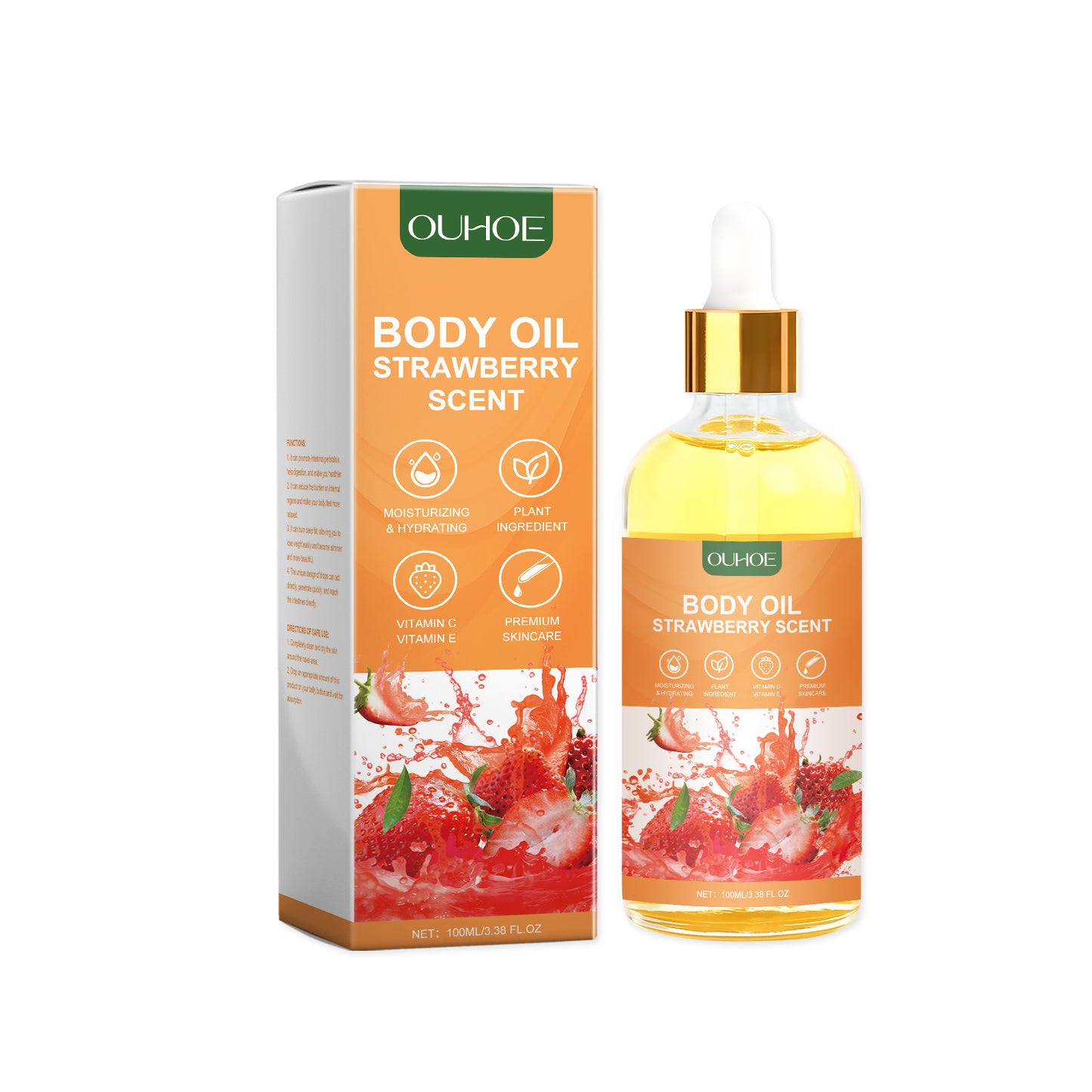 Strawberry Moisturizing Body Oil - Firming & Nourishing Skin Care 100ml