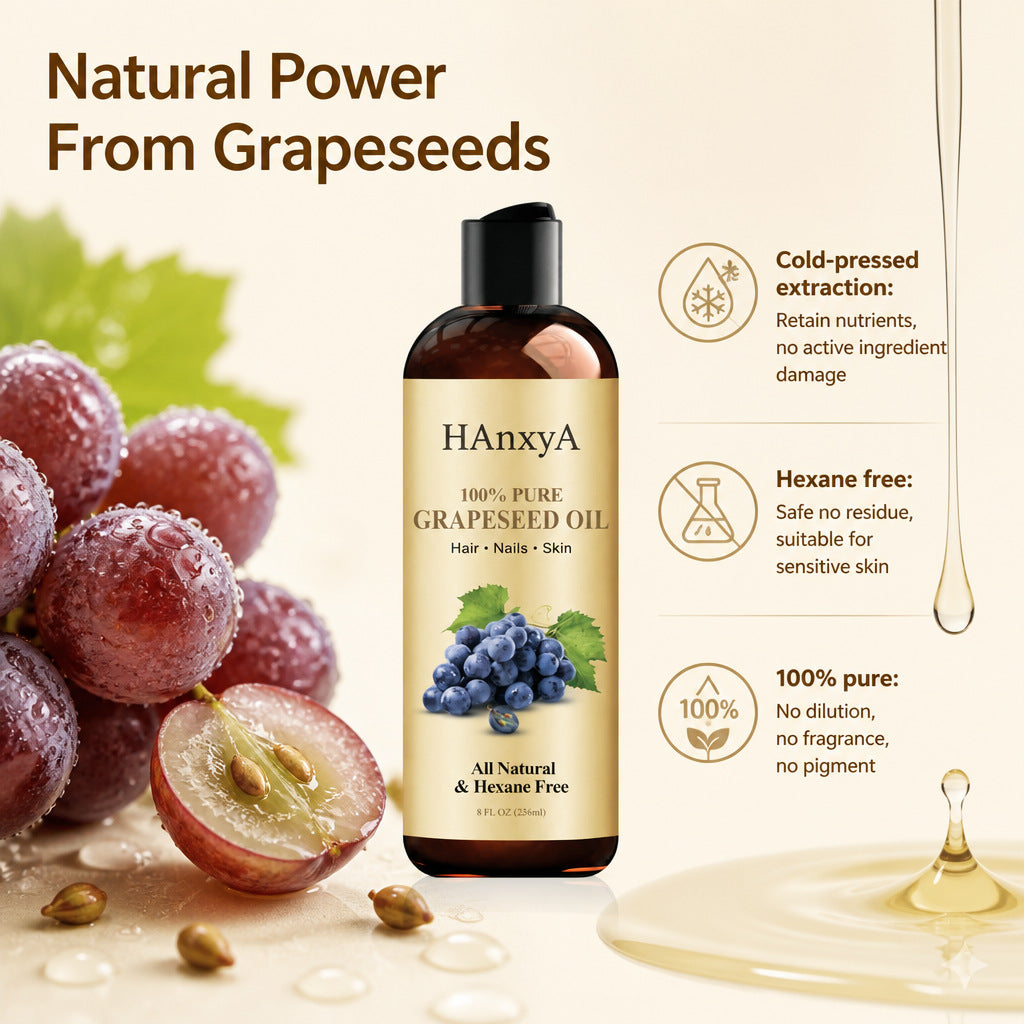 Grape Seed Hair Oil - Massage & Hair Care Essential Oil 236ml