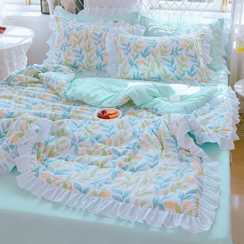 Korean Style Cotton Summer Blanket - Washed Cotton Bedding 200x230cm