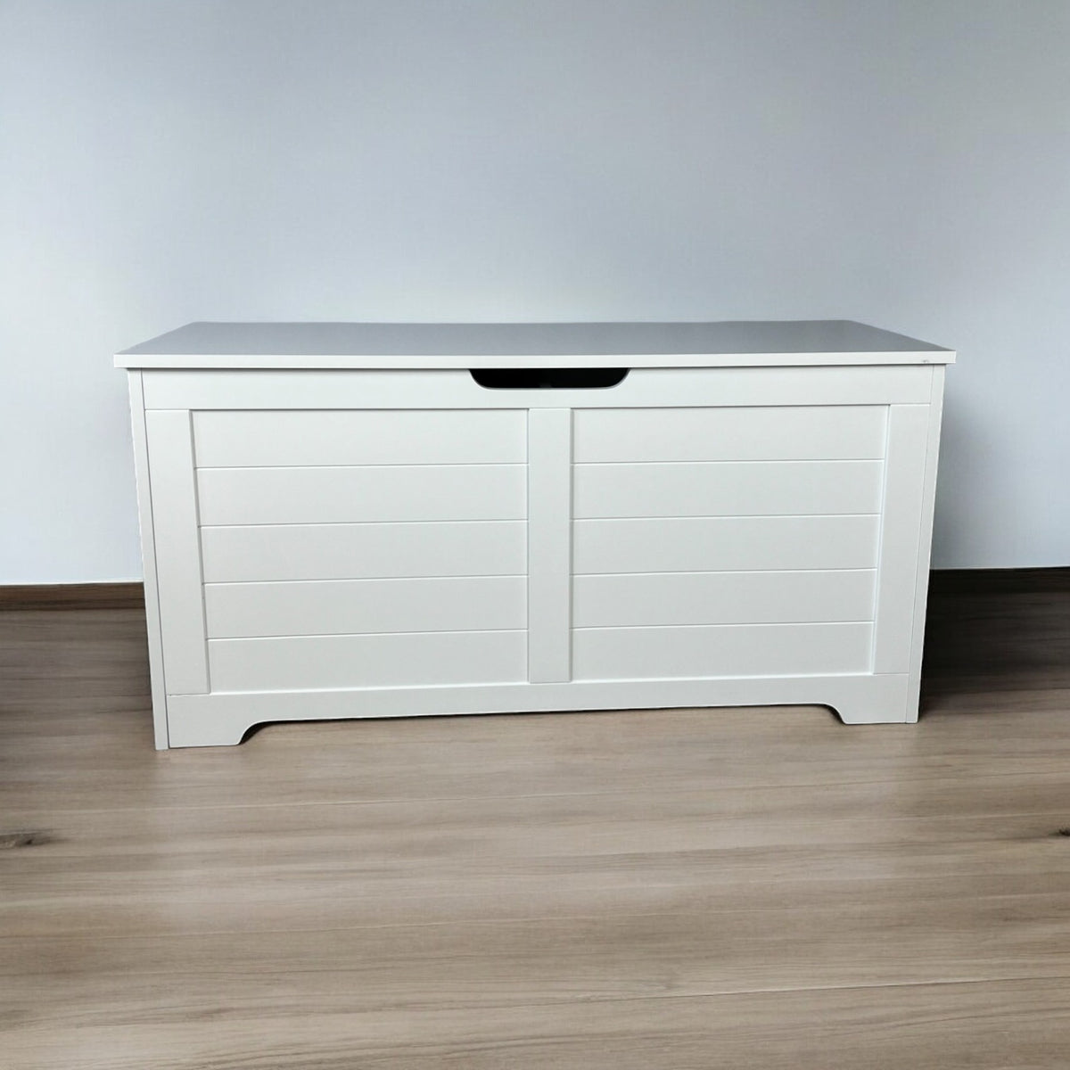 Large Open Cat Litter Box Fence Furniture - Modern White Cat House & Storage