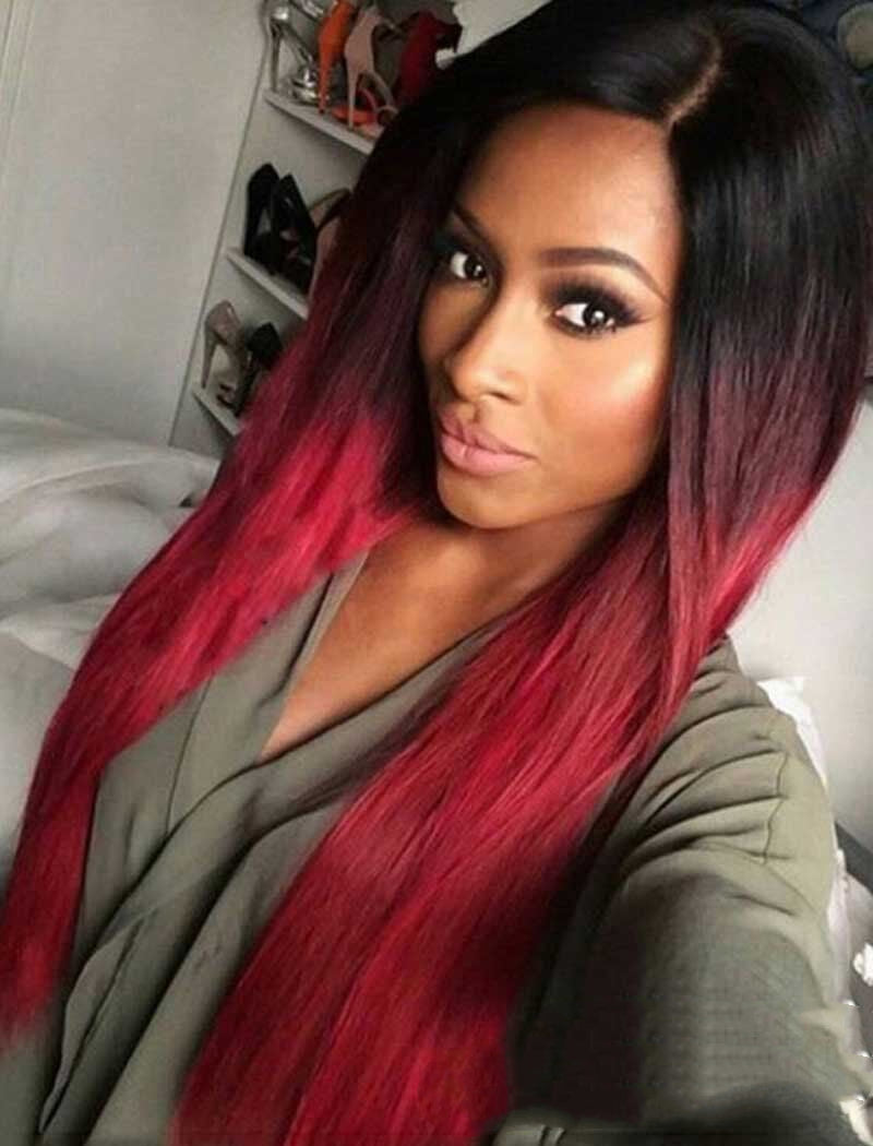 Long Straight Synthetic Wig - Heat Resistant Dyed Hair