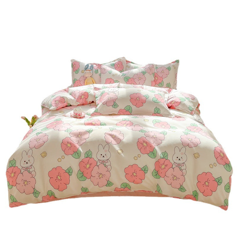 Simple Skin-Friendly Cotton Bedding Set - Multiple Sizes & Patterns
