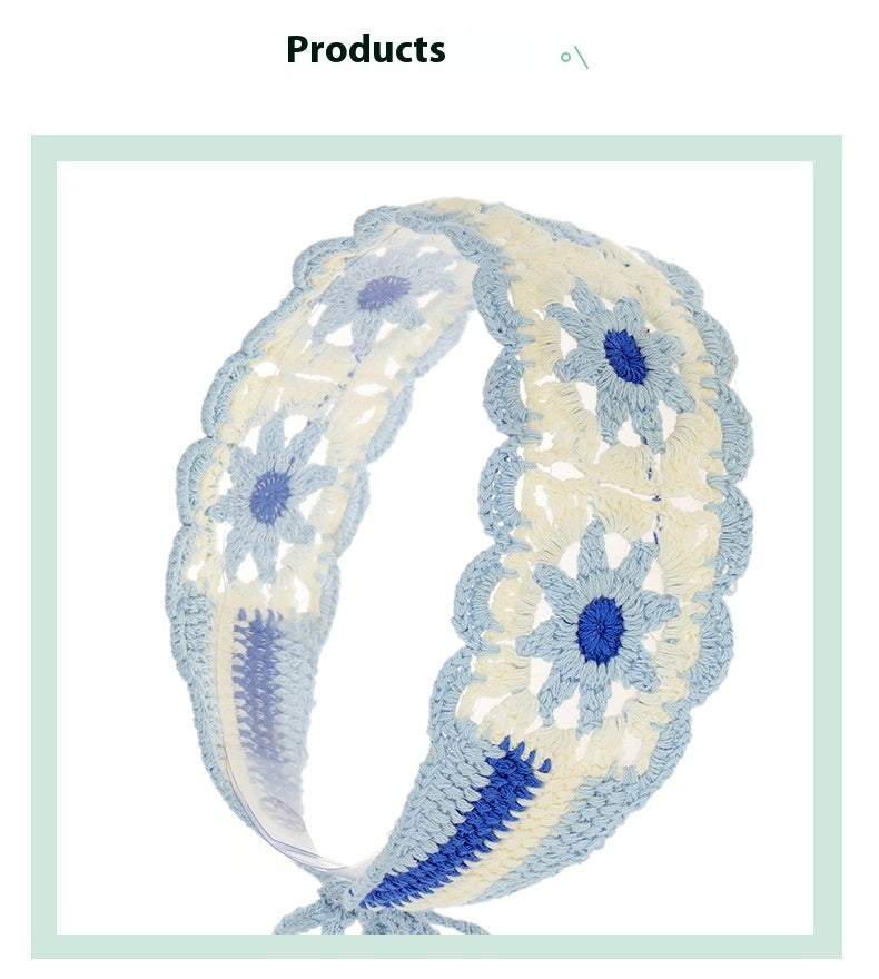 Cotton Flower Hair Band - Blue Floral
