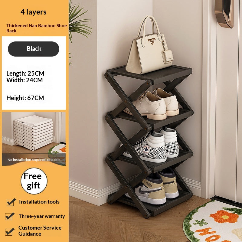 Foldable Shoe Rack for Entryway Space Saving No Assembly Needed