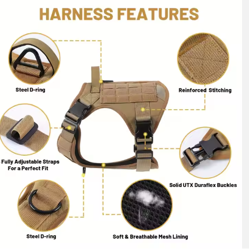 Adjustable Reflective Dog Harness Vest Large No-Pull Pet Safety Gear