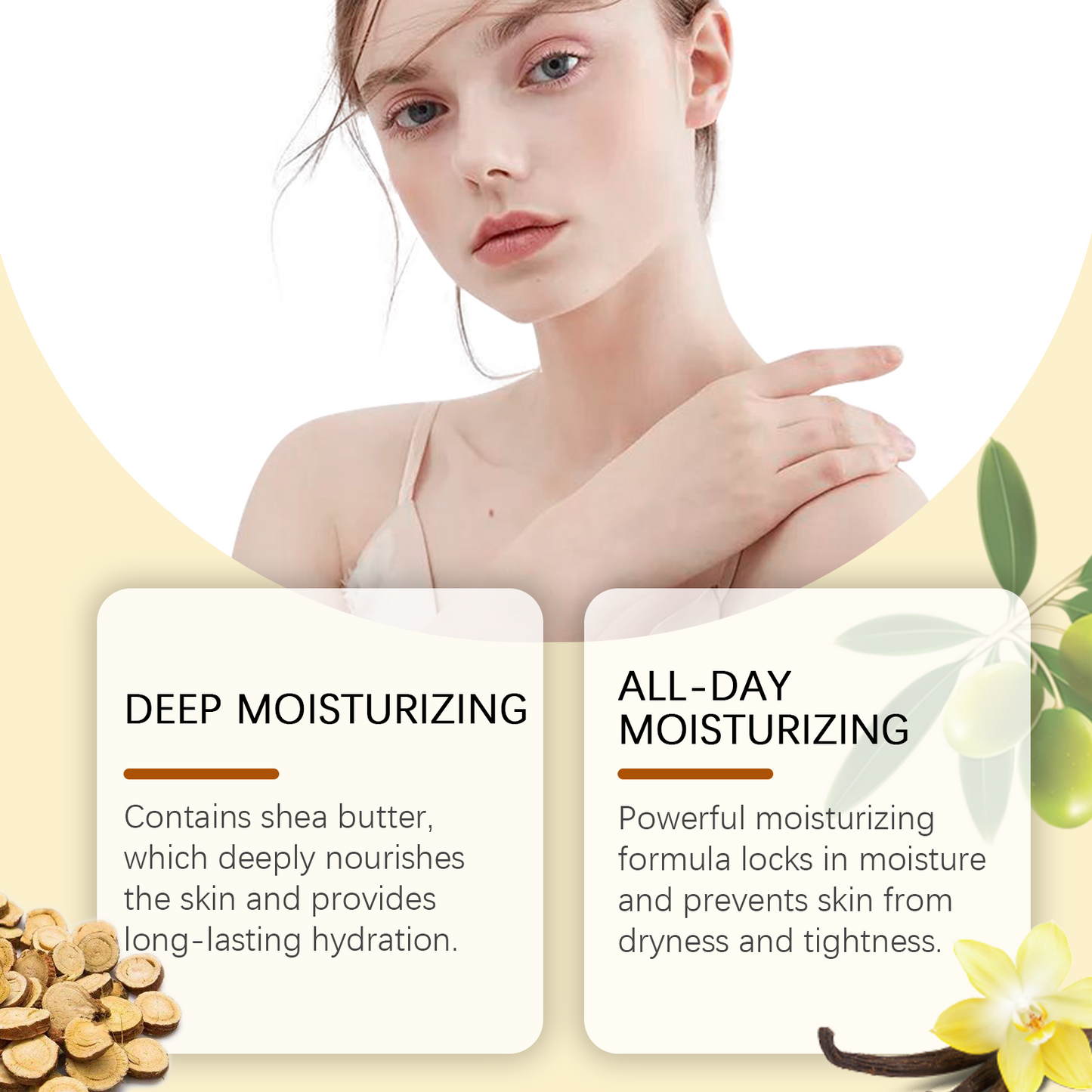 Vanilla Body Moisturizer - Deeply Hydrating & Nourishing Skin Cream - 50g
