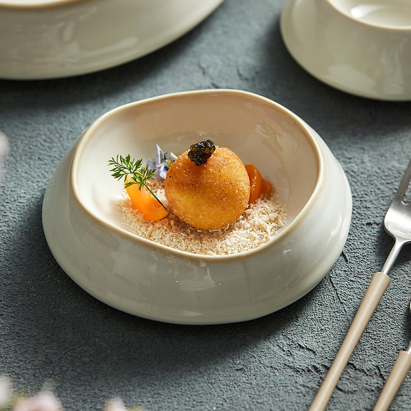Deep Dinner Plate Set - Creative Western Style Porcelain Dinnerware