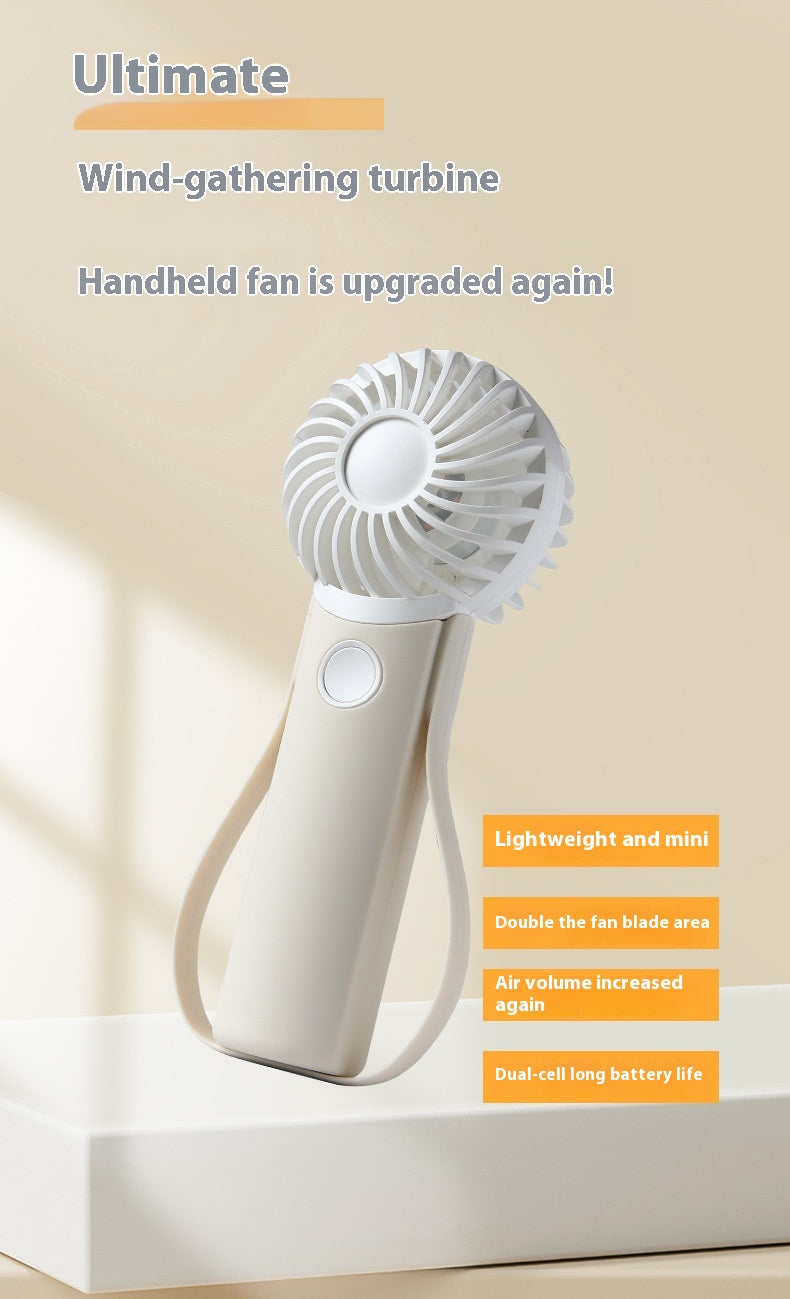 Portable Handheld Fan with Silicone Handle, USB Powered, Quiet Operation