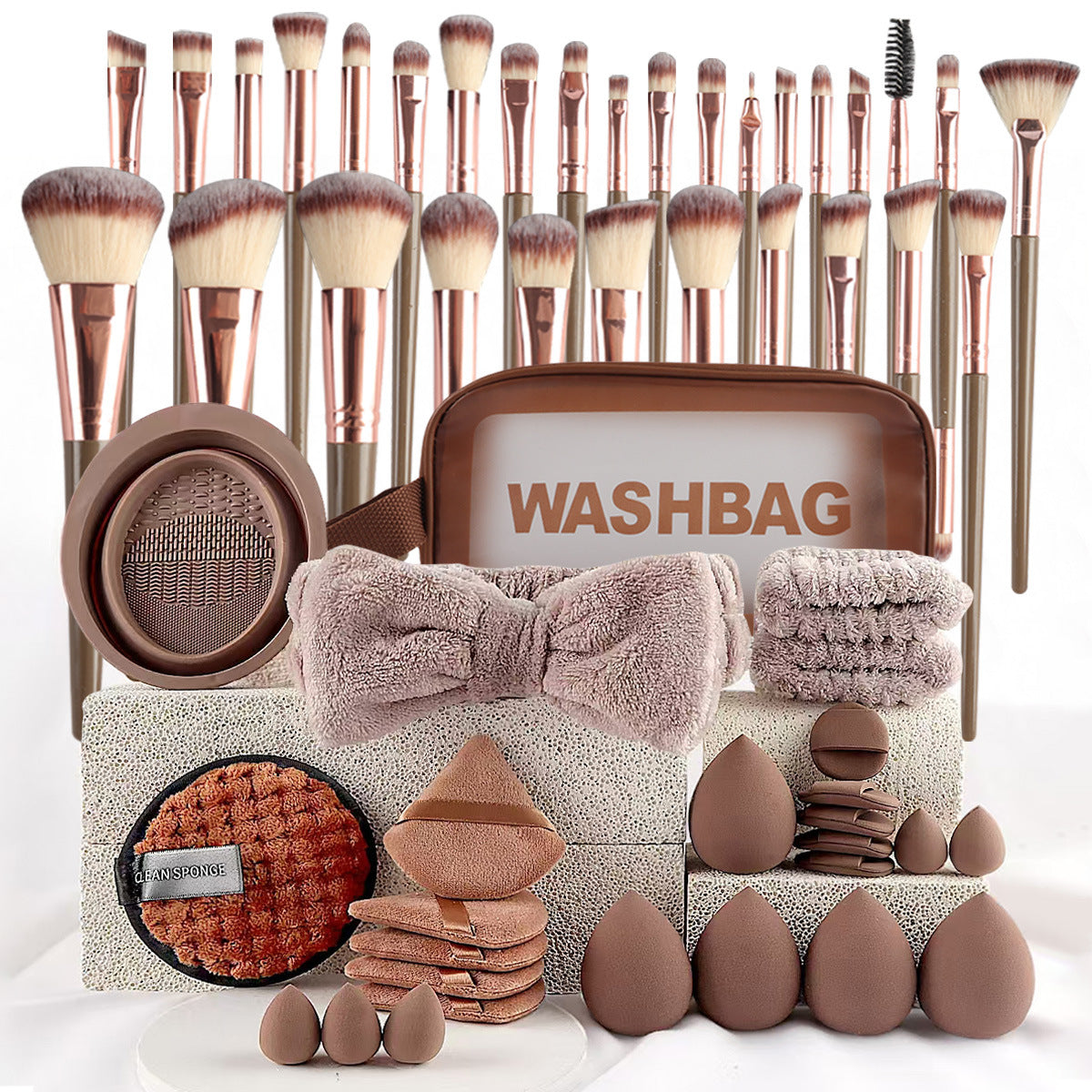 Beauty Tool Set 40 Pieces Makeup & Face Wash Full Collection
