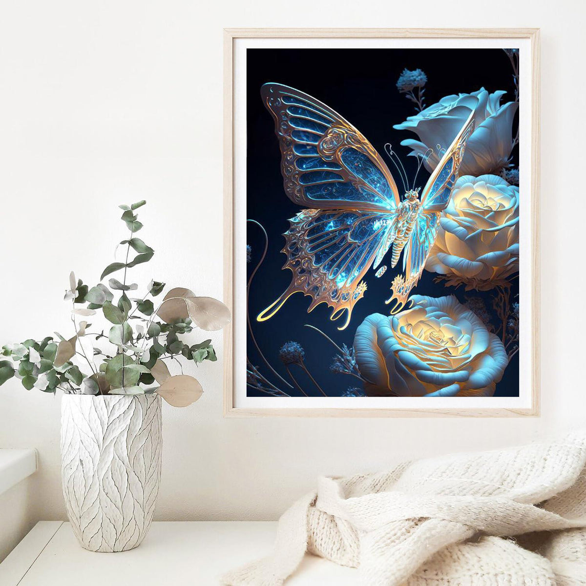 DIY Diamond Painting Kit Rose Canvas 30x40cm Framed or Frameless Home Decor