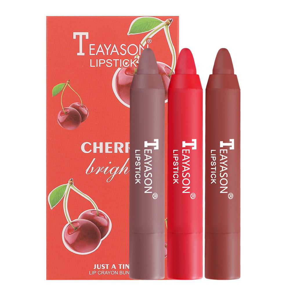 Makeup Lipstick Set 3-Pack - Small Slim Crayons for Lip Color