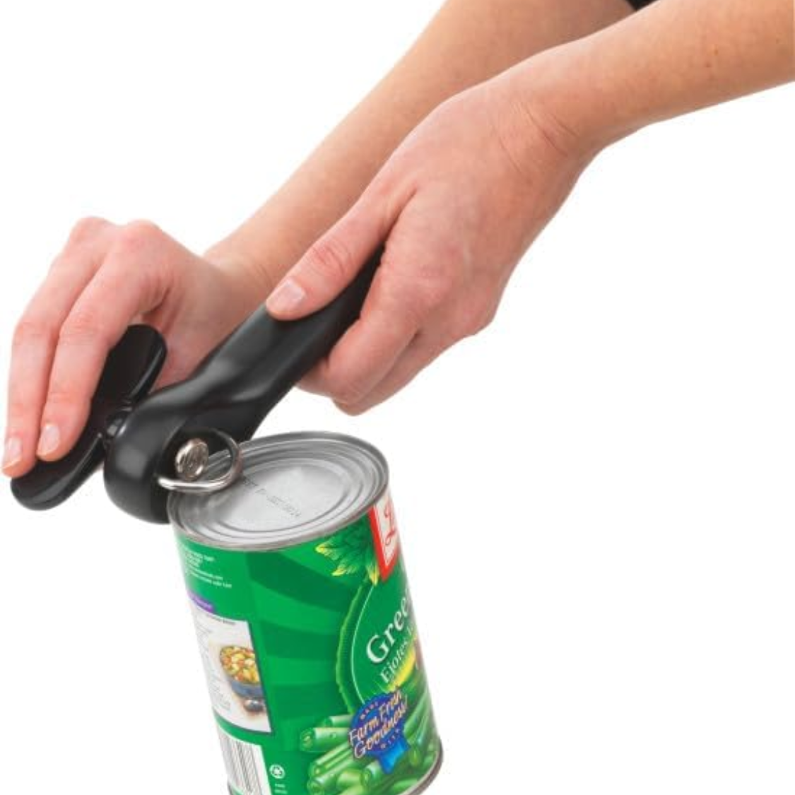 Can Opener, Safe Cut Manual No Sharp Edges, Black