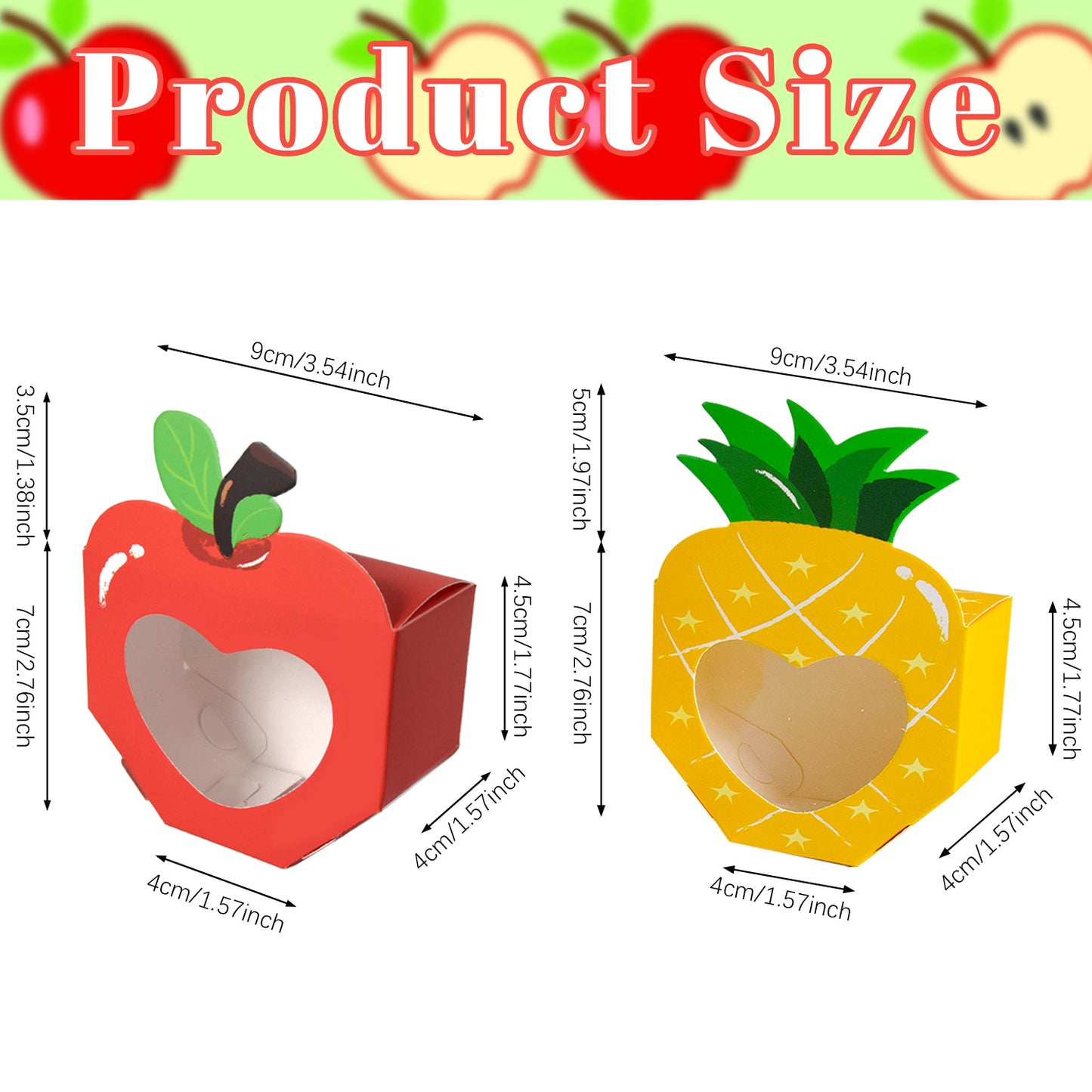 20 Pcs Cute Fruit Shaped Candy Gift Boxes - Yellow & Red