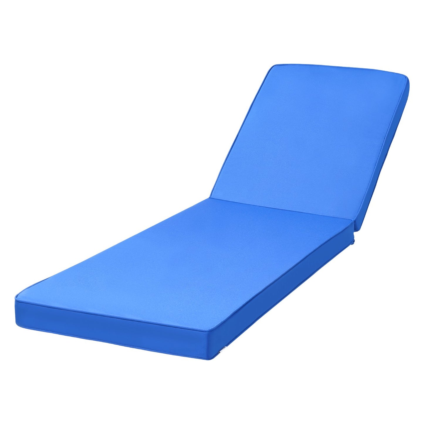 Outdoor Chaise Lounge Cushion with Ties - Waterproof Thick Support for Garden Chairs, Blue