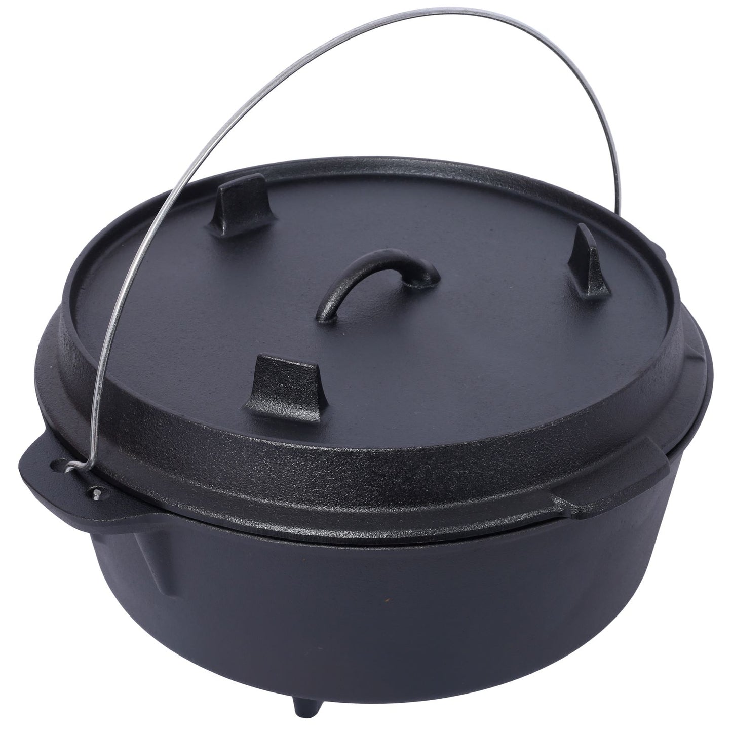 Cast Iron Dutch Oven for Camping - Pre-Seasoned with Legs