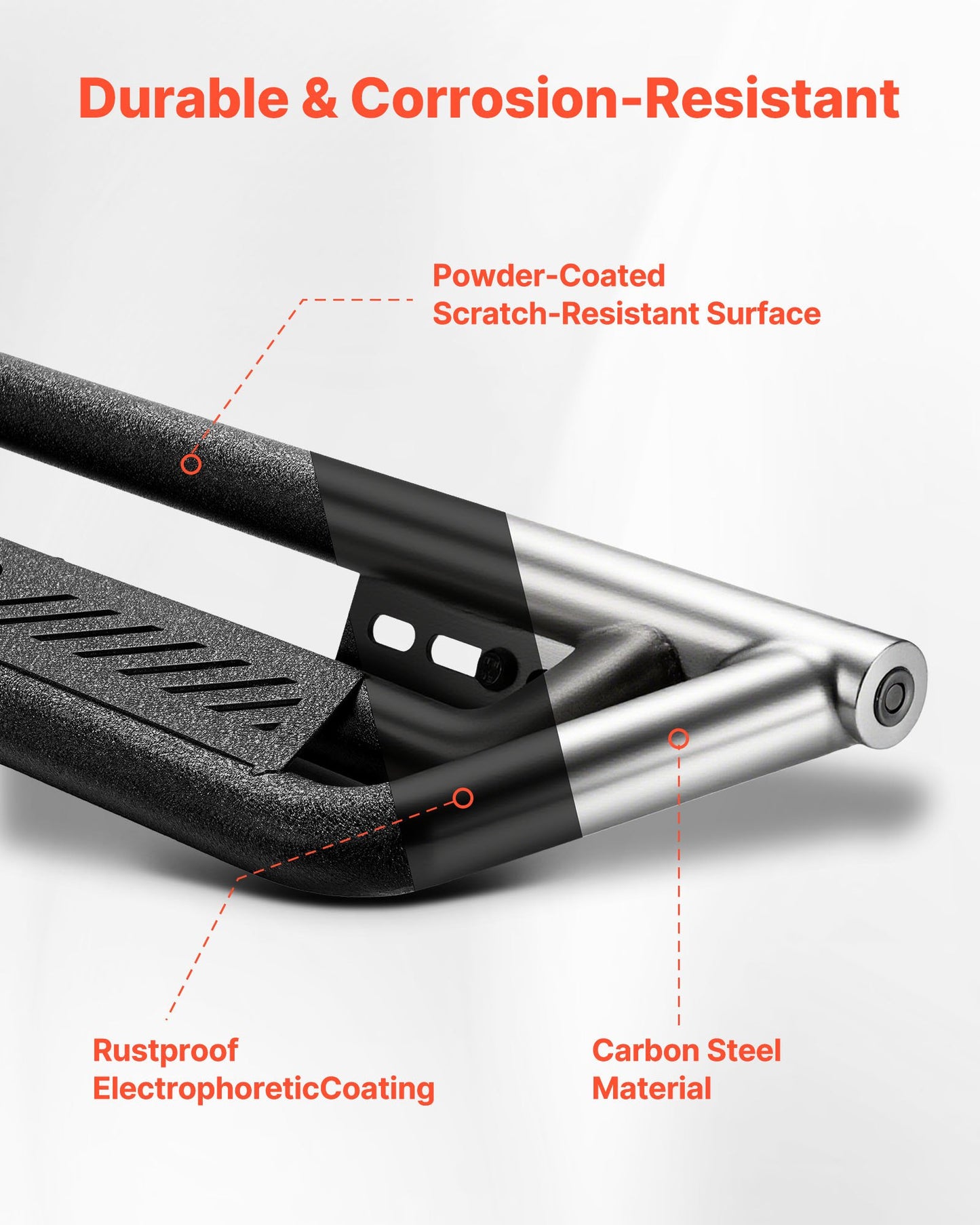 6-Inch Wide Side Steps for Dodge Ram Crew Cab Trucks - Heavy Duty Steel