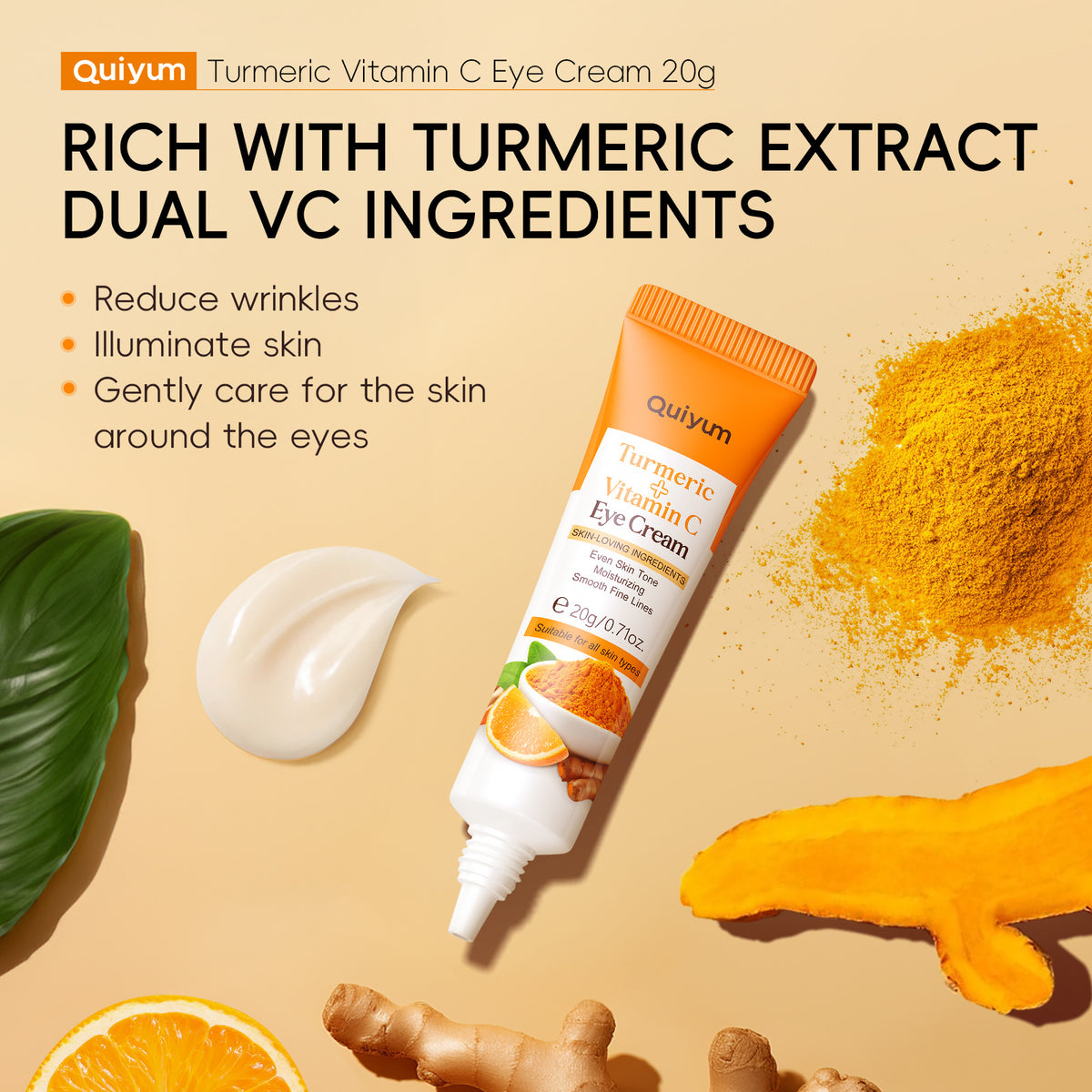 Hydrating Eye Cream for Dark Circles and Puffiness - 15g Moisturizer