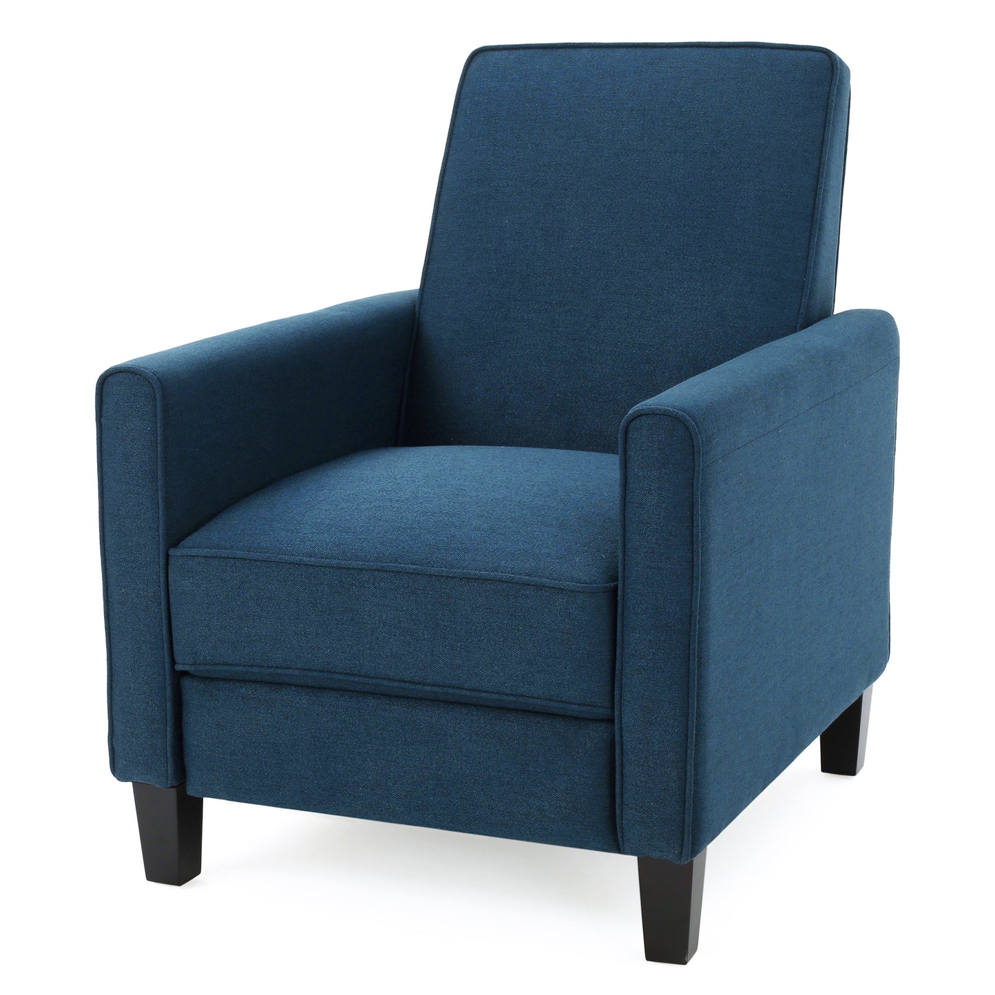 Navy Blue Fabric Push Back Recliner Chair for Small Spaces