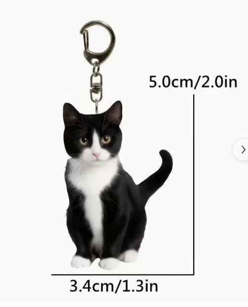 Acrylic Cow Cat Car Rearview Mirror Pendant - Car Interior Decoration