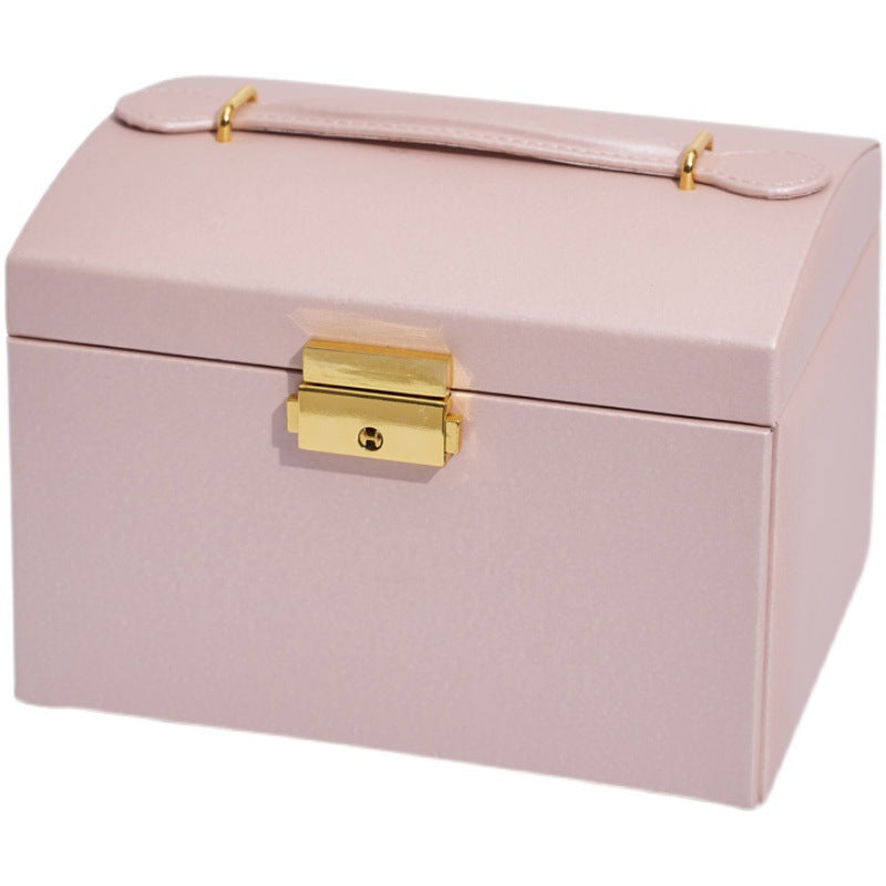 Three-Layer Jewelry Storage Box with Large Capacity - Travel & Home Organizer