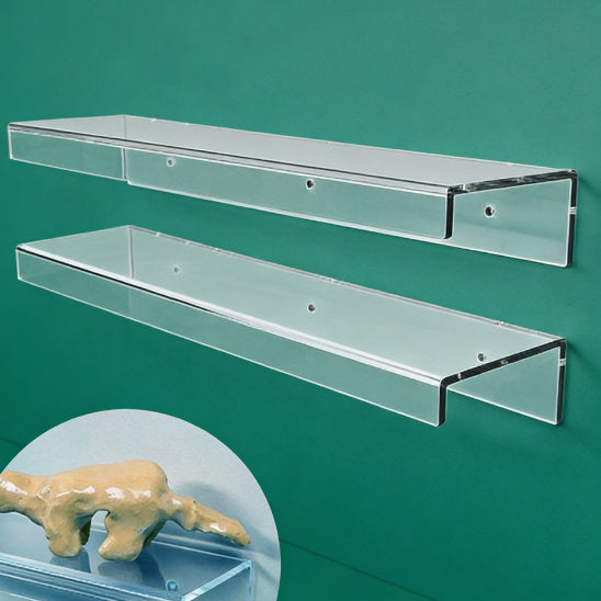 38cm Acrylic Wall Storage Rack with U-Shaped Partition - Multi-Color Options